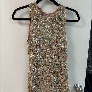 Gold Sequin Mini Dress